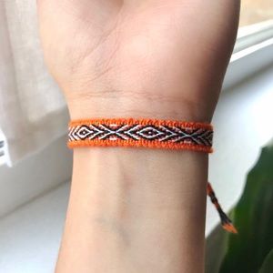 Boho Orange Woven Bracelet